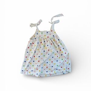 Pink Chicken White Tank Top with Multicolor Polka Dots